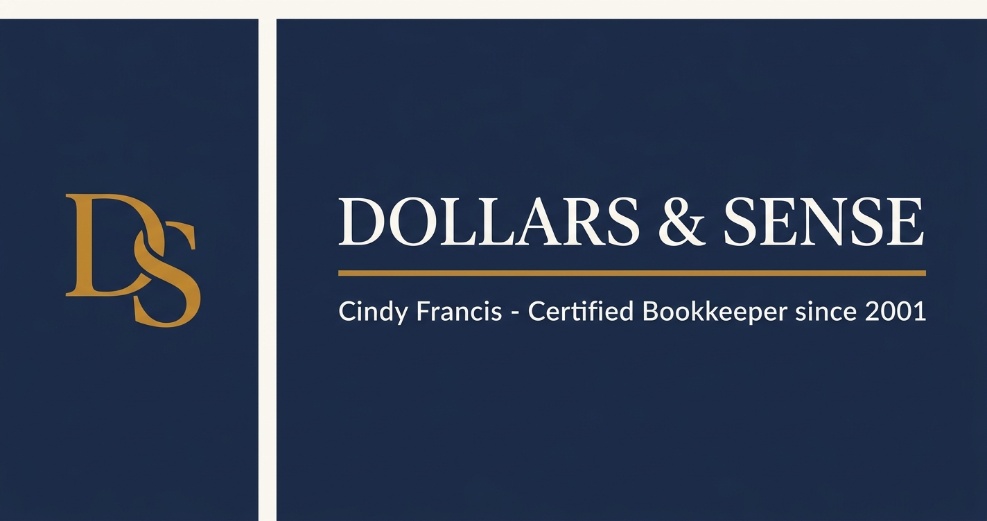 Dollars & Sense Bookkeeping banner ad, Cindy Francis