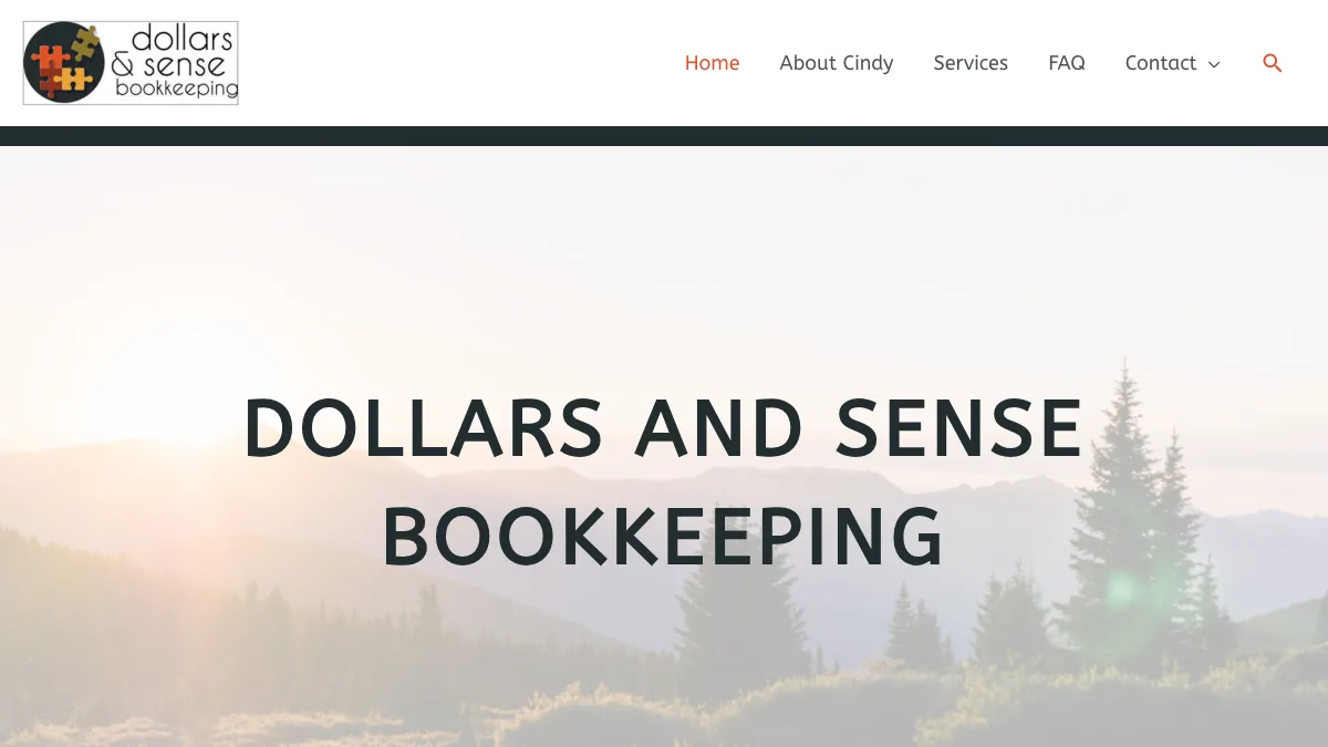 Current Dollars and Sense Bookkeeping website